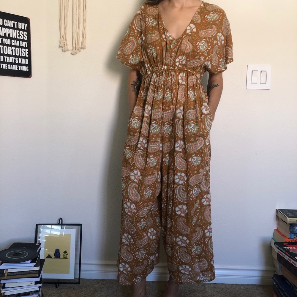 Cost Plus World Market Paisley Jumpsuit in Earth Tones